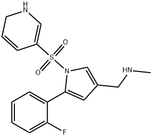 1H-Pyrrole-3-methanamine, 1-[(1,6-dihydro-3-pyridinyl)sulfonyl]-5-(2-fluorophenyl)-N-methyl- Struktur