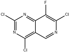 2,4,7-trichloro-8-fluoropyrido[4,3-d]pyrimidine Struktur