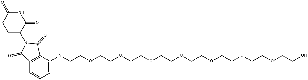 1H-Isoindole-1,3(2H)-dione, 2-(2,6-dioxo-3-piperidinyl)-4-[(23-hydroxy-3,6,9,12,15,18,21-heptaoxatricos-1-yl)amino]- Struktur