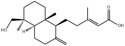 (E)-5-[(1S,4aα)-Decahydro-5β-hydroxymethyl-5,8a-dimethyl-2-methylenenaphthalen-1β-yl]-3-methyl-2-pentenoic acid Struktur