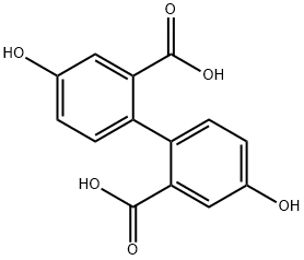 [1,1'-Biphenyl]-2,2'-dicarboxylic acid, 4,4'-dihydroxy- Struktur