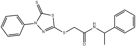 N-(1-phenylethyl)-2-[(4-phenyl-5-sulfanylidene-1,3,4-thiadiazol-2-yl)sulfanyl]acetamide Struktur