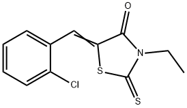 (5Z)-5-[(2-chlorophenyl)methylidene]-3-ethyl-2-sulfanylidene-1,3-thiazolidin-4-one Struktur