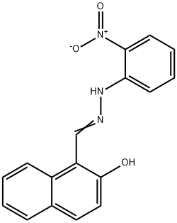 1-[2-(2-nitrophenyl)carbonohydrazonoyl]-2-naphthol Struktur