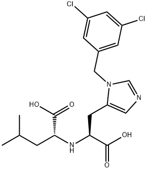 L-Histidine, N-[(1R)-1-carboxy-3-methylbutyl]-3-[(3,5-dichlorophenyl)methyl]- Struktur