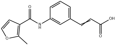 (E)-3-(3-(2-methylfuran-3-carboxamido)phenyl)acrylic acid Struktur