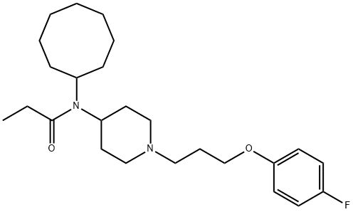 Propanamide, N-cyclooctyl-N-[1-[3-(4-fluorophenoxy)propyl]-4-piperidinyl]- Struktur