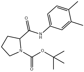 tert-butyl 2-{[(3,4-dimethylphenyl)amino]carbonyl}-1-pyrrolidinecarboxylate (non-preferred name) Struktur