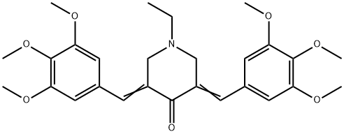 4-Piperidinone, 1-ethyl-3,5-bis[(3,4,5-trimethoxyphenyl)methylene]- Struktur