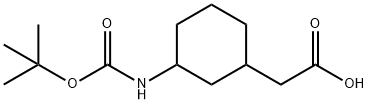 Cyclohexaneacetic acid, 3-[[(1,1-dimethylethoxy)carbonyl]amino]- Struktur