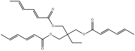 2,4-Hexadienoic acid, 2-ethyl-2-[[[(2E,4E)-1-oxo-2,4-hexadienyl]oxy]methyl]-1,3-propanediyl ester, (2E,2'E,4E,4'E)- (9CI) Struktur