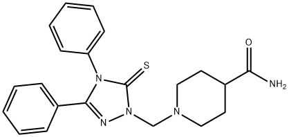 1-[(3,4-diphenyl-5-sulfanylidene-1,2,4-triazol-1-yl)methyl]piperidine-4-carboxamide Struktur