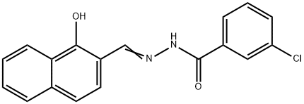 3-Chloro-benzoic acid (1-hydroxy-naphthalen-2-ylmethylenen)-hydrazine Struktur