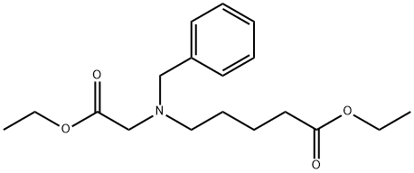 Pentanoic acid, 5-[(2-ethoxy-2-oxoethyl)(phenylmethyl)amino]-, ethyl ester Struktur