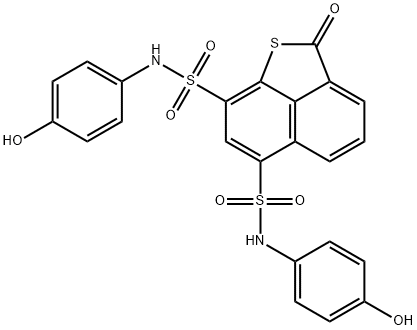 N~6~,N~8~-bis(4-hydroxyphenyl)-2-oxo-2H-naphtho[1,8-bc]thiophene-6,8-disulfonamide Struktur