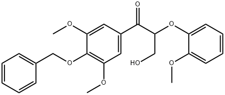 1-Propanone, 1-[3,5-dimethoxy-4-(phenylmethoxy)phenyl]-3-hydroxy-2-(2-methoxyphenoxy)- Struktur