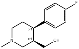 3-Piperidinemethanol, 4-(4-fluorophenyl)-1-methyl-, (3R,4R)-rel- Struktur