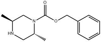 1-Piperazinecarboxylic acid, 2,5-dimethyl-, phenylmethyl ester, (2R,5S)- Struktur