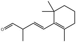 3-Butenal, 2-methyl-4-(2,6,6-trimethyl-1-cyclohexen-1-yl)-, (3E)- Struktur