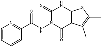 N-(5,6-dimethyl-4-oxo-2-sulfanylidene-1H-thieno[2,3-d]pyrimidin-3-yl)pyridine-2-carboxamide Struktur