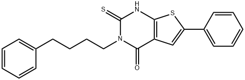 6-phenyl-3-(4-phenylbutyl)-2-sulfanylidene-1H-thieno[2,3-d]pyrimidin-4-one Struktur