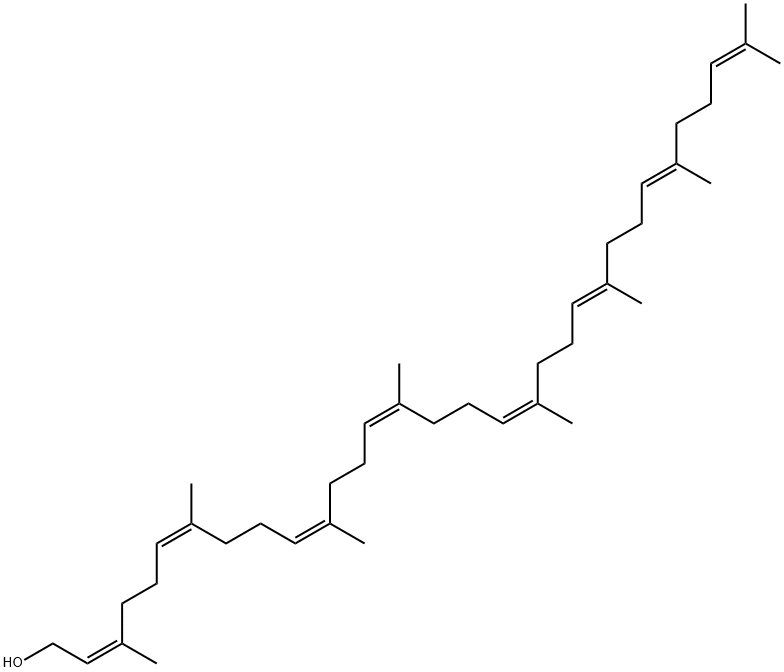 3,7,11,15,19,23,27,31-Octamethyl-2,6,10,14,18,22,26,30-dotriacontaocten-1-ol Struktur