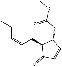 2-Cyclopentene-1-acetic acid, 4-oxo-5-(2Z)-2-penten-1-yl-, methyl ester, (1R,5S)- Struktur