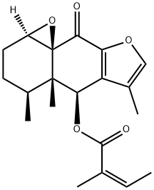 6beta-Angeloyloxy-1beta,10beta-epoxy-9-oxofuranoeremophilane Struktur