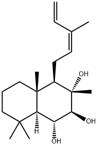 (1S,8aα)-Decahydro-3,4aβ,8,8-tetramethyl-4β-[(Z)-3-methyl-2,4-pentadienyl]-1α,2β,3α-naphthalenetriol Struktur