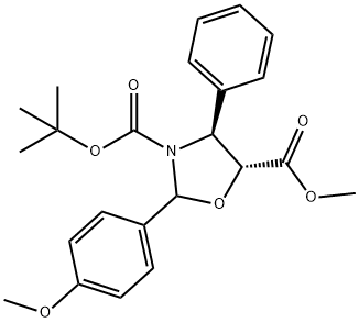 (4S,5R)-3-tert-butoxycarbony-2-(4-anisy)-4-phenyl-5-oxazolidinecarboxylate, 670254-71-4, 結(jié)構(gòu)式