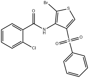 Benzamide, N-[2-bromo-4-(phenylsulfonyl)-3-thienyl]-2-chloro- Struktur