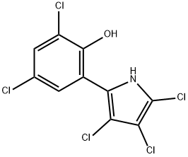 Phenol, 2,4-dichloro-6-(3,4,5-trichloro-1H-pyrrol-2-yl)- Struktur