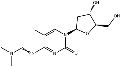 Cytidine, 2'-deoxy-N-[(dimethylamino)methylene]-5-iodo- Struktur