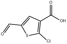 2-chloro-5-formylthiophene-3-carboxylic acid Struktur