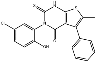 3-(5-chloro-2-hydroxyphenyl)-6-methyl-5-phenyl-2-sulfanylidene-1H-thieno[2,3-d]pyrimidin-4-one Struktur