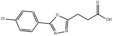 JR-9559, 3-(5-(4-Chlorophenyl)-1,3,4-oxadiazol-2-yl)propanoic acid, 97% Struktur