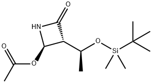 2-Azetidinone, 4-(acetyloxy)-3-[(1S)-1-[[(1,1-dimethylethyl)dimethylsilyl]oxy]ethyl]-, (3R,4R)- Struktur