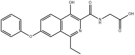 Glycine, N-[(1-ethyl-4-hydroxy-7-phenoxy-3-isoquinolinyl)carbonyl]- Struktur