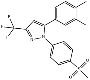 1H-Pyrazole, 5-(3,4-dimethylphenyl)-1-[4-(methylsulfonyl)phenyl]-3-(trifluoromethyl)- Struktur