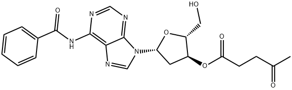 3''-O-Levulinoyl-N-benzoyl-2''-deoxyadenosine Struktur