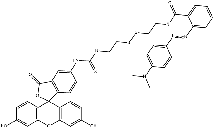 Fluoresceine-cystamine-methyl red Struktur