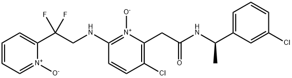 2-Pyridineacetamide, 3-chloro-N-[(1R)-1-(3-chlorophenyl)ethyl]-6-[[2,2-difluoro-2-(1-oxido-2-pyridinyl)ethyl]amino]-, 1-oxide Struktur