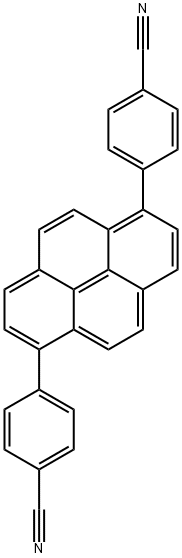 4,4'-(pyrene-1,6-diyl)dibenzonitrile Struktur