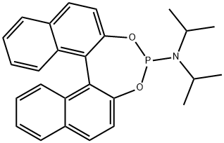 O,O′-(1,1′-dinaphthyl-2,2′-diyl)-N,N-di-iso-propylethylphosphoramidite Struktur