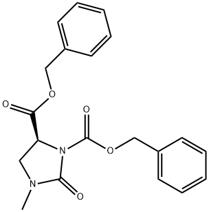 1,5-Imidazolidinedicarboxylic acid, 3-methyl-2-oxo-, bis(phenylmethyl) ester, (5S)- (9CI) Struktur