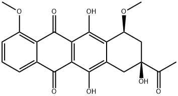 5,12-Naphthacenedione, 8-acetyl-7,8,9,10-tetrahydro-6,8,11-trihydroxy-1,10-dimethoxy-, (8S-trans)- (9CI) Struktur