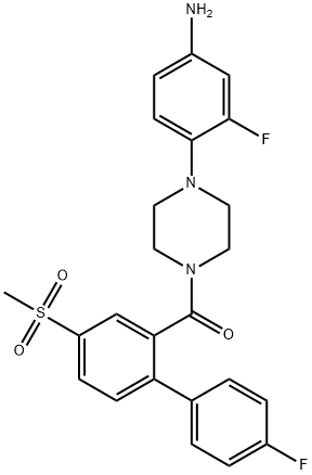 [4-(4-Amino-2-fluorophenyl)-1-piperazinyl][4′-fluoro-4-(methylsulfonyl)[1,1′-biphenyl]-2-yl]-methanone Struktur