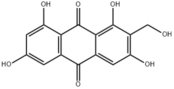 9,10-Anthracenedione, 1,3,6,8-tetrahydroxy-2-(hydroxymethyl)- Struktur