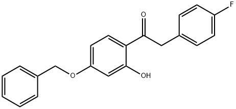 JR-7019, 1-(4-(Benzyloxy)-2-hydroxyphenyl)-2-(4-fluorophenyl)ethanone, 97% Struktur