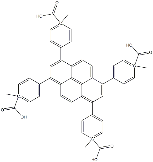 4,4',4'',4'''-(1,3,6,8-pyrenetetrayl)tetrakis-, 1,1',1'',1'''-tetramethyl ester Struktur